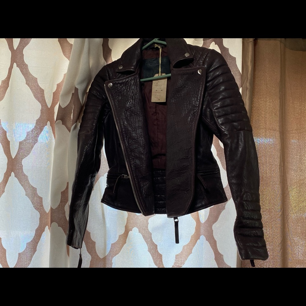 Sold**RARE—— AllSaints, oxblood leather jacket